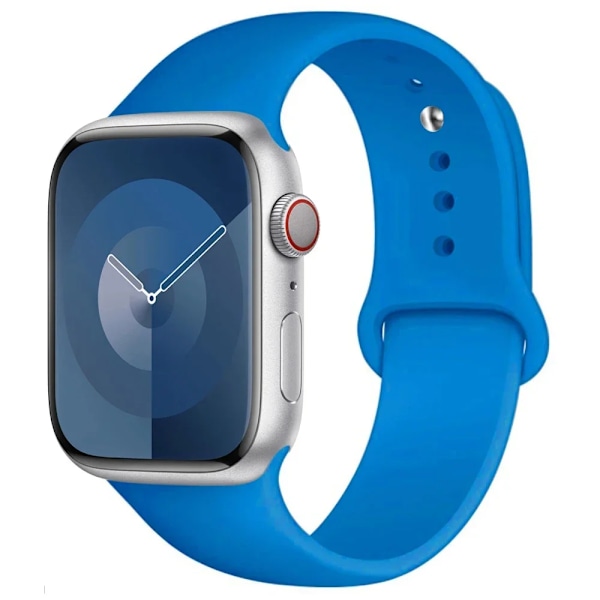 Silikonrem for Apple Watch armbånd 44mm 45mm 40mm 41mm 42-38mm 45 mm sportsrem iwatch serie 8 7 6 5 4 3 SE 9 Ultra 2 49mm 16 blå 16 blue 49mm-42-44-45mm M-L