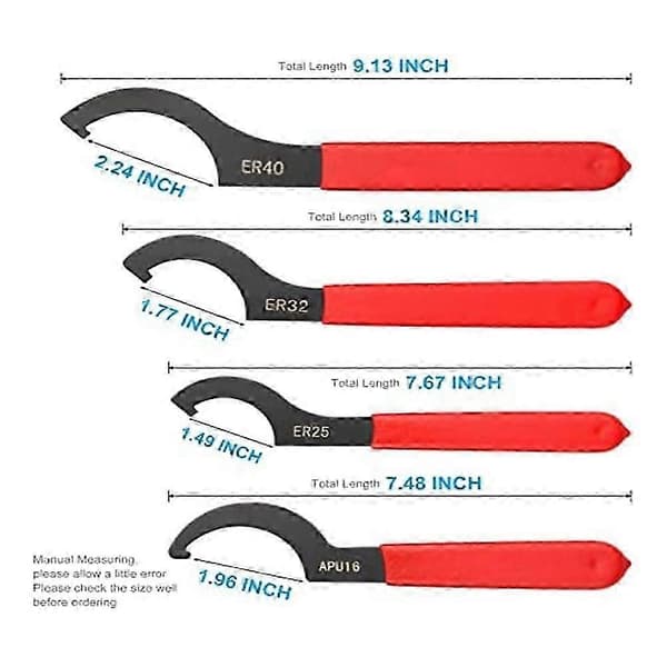 Coilover Wrench, 4 Pcs Non-Slip Wrench Sets, Professional Universal Wrench Tool with Rubber Handle