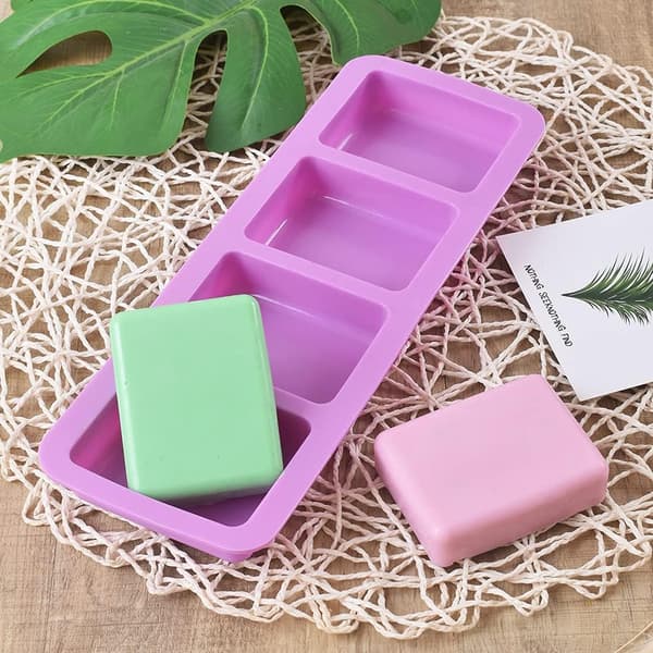 Sæt med 2 Firkantede 3D Silikone Bageforme til Bagning af Kager, Mousse