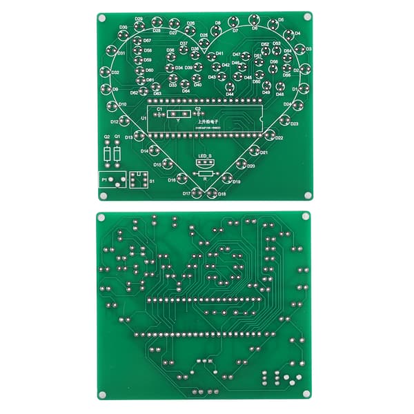 STC51 Single Chip DC4.5-5V Remote Control Heart-shaped LED Light Kit with 2mm Transparent Acrylic Shell