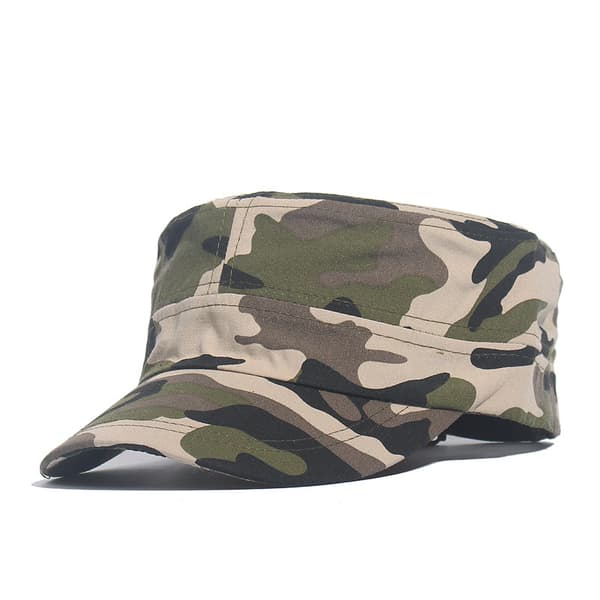 Kamouflage Flat Top Baseballkeps (Ökenfärg), Militär Stil