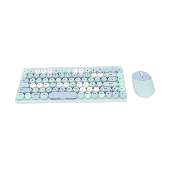 Wireless Keyboard and Mouse Combo 2.4GHz Wireless Mouse 86 Keys Colorful Keyboard Set with USB Receiver Blue
