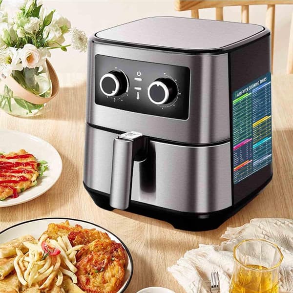 Airfryer Magnetisk Snydeark Sæt, Hurtigreference Madlavningsguide, 2 Universelle Tilbehør