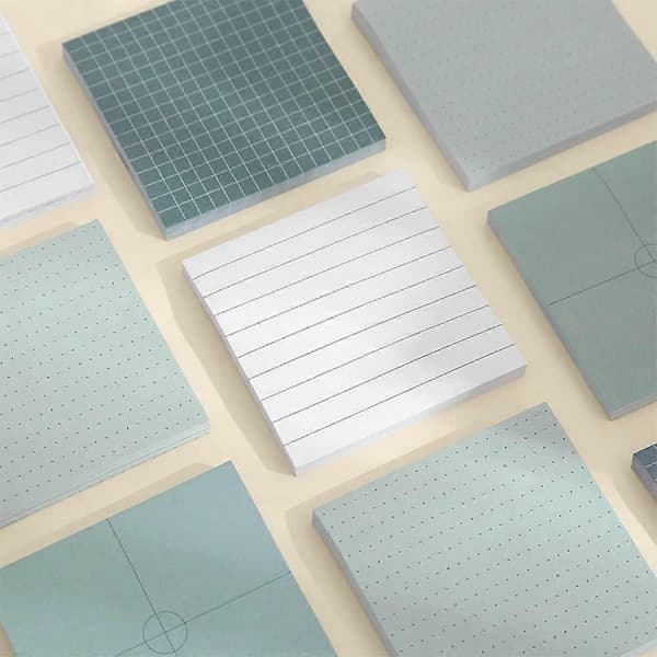 4-pak 240 ark kreative sticky notes, selvklæbende notesblokke, sticky notes med priknet, gitter, linjer, fire kvadranter, stil B