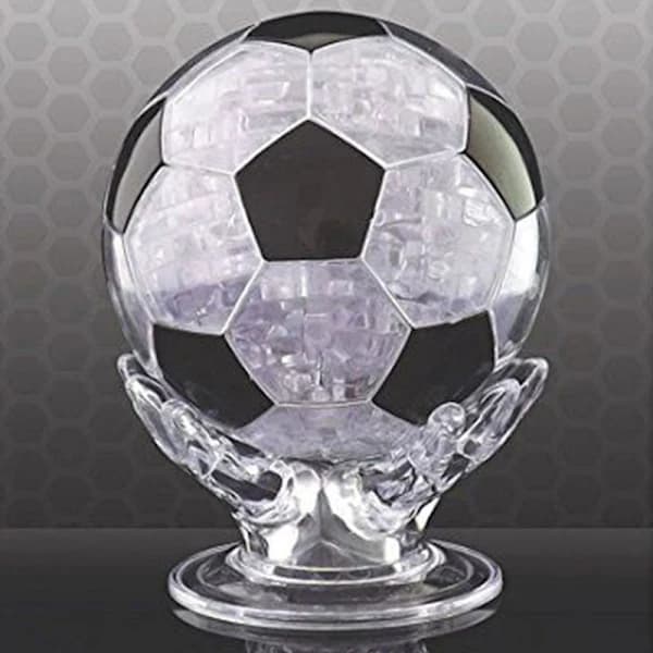 3D krystallpuslespill for barn, lysende fotball for voksne B