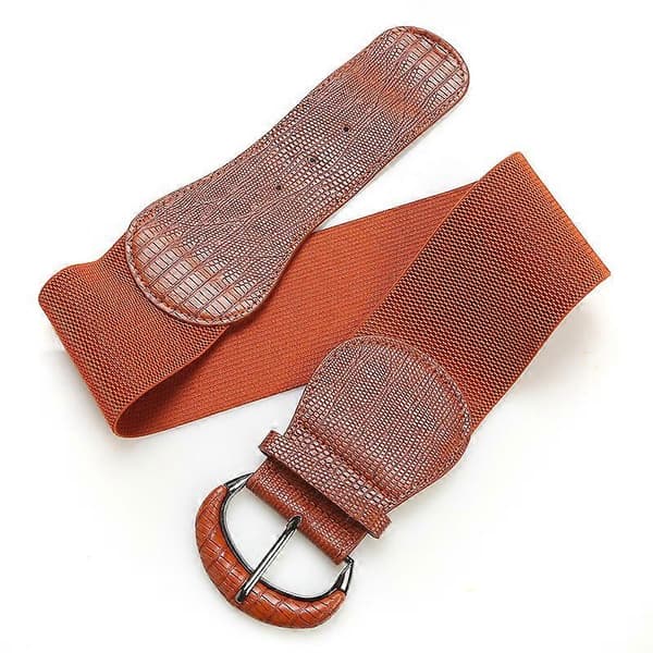 Elastic Wide Women's Belt db Brown Brown