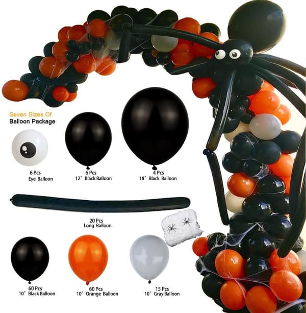 176 stk Halloween Latex Ballonger Bue Bro Sett Halloween Dekorasjon