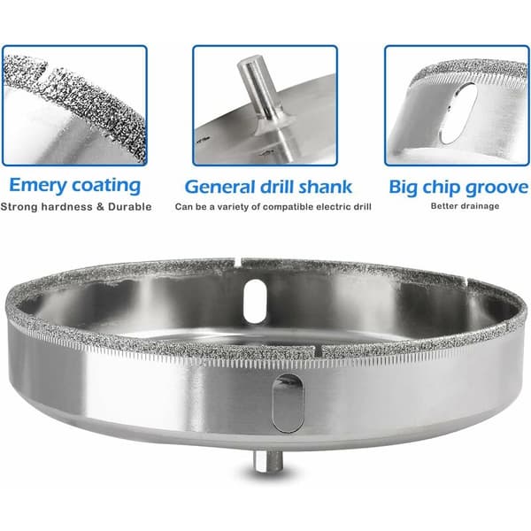 100 mm Diamond Drill Bit for Glass Ceramic, Marble, Porcelain Tiles, Granite, Quartz, Gemstone