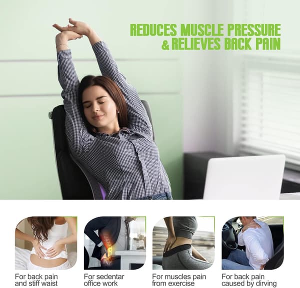 Back Massager with Stretching (Green), Relieves Lower Back and Upper Back Pain
