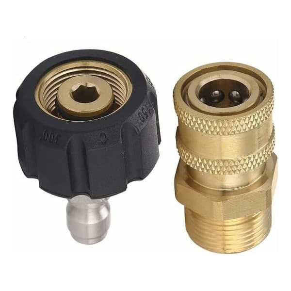 M22-14 Högtryckstvätt Adapter Set, 3/8 Snabbkoppling Vridbara Adaptrar, Manlig Högtrycksvattenpistol, Trädgårdsslang Kopplingssats