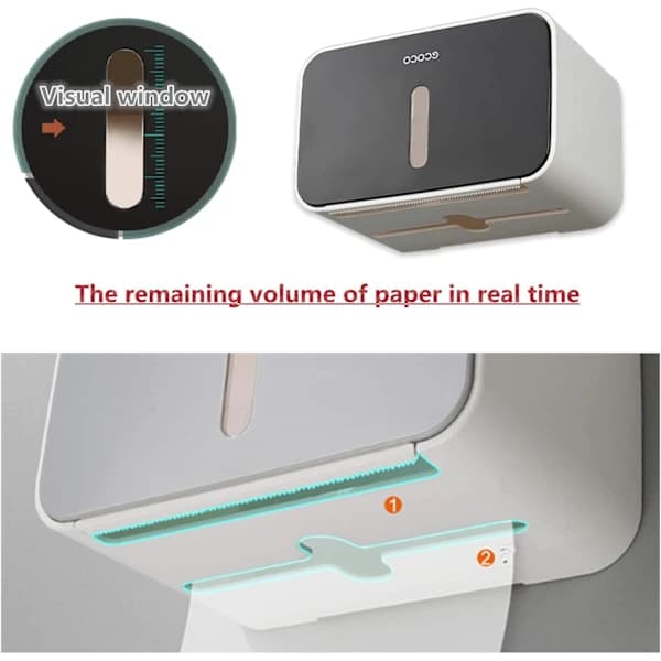 Wall Mounted Toilet Paper Holder with Storage Shelf, Self-Adhesive