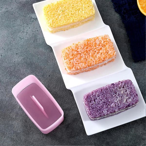 Rektangulær Onigiri Risform med Skje Matpresse Sushi Maker Kjøkkenredskap