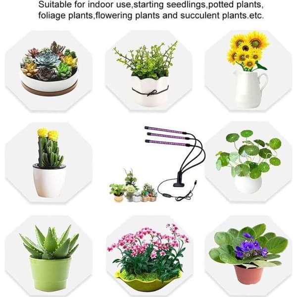 60W Full Spectrum LED Plant Light - Clip-on with Automatic ON/OFF Timer - Horticultural