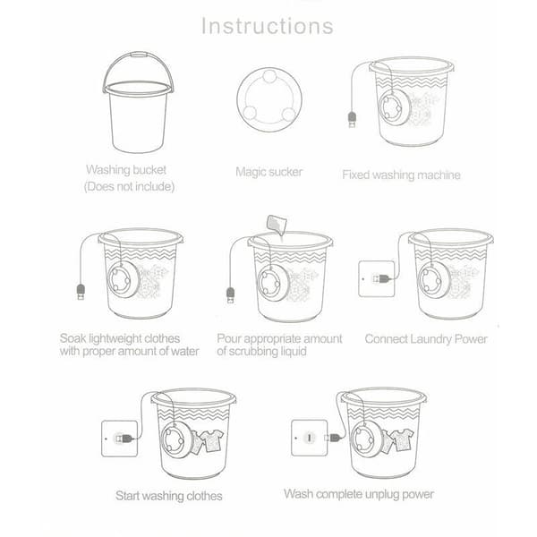 2-in-1 Mini Washing Machine Portable Personal Rotary Turbine Washing Machine with USB Cable