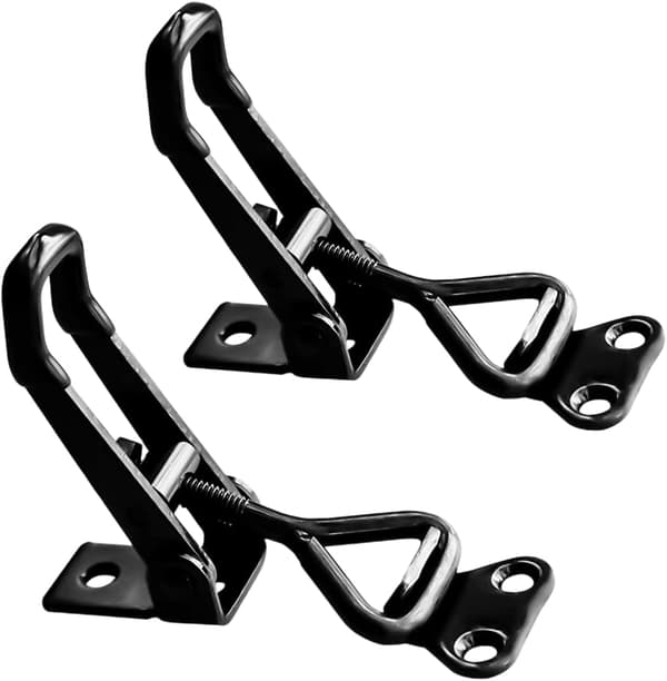2-pack metallspännen, lådförslutningsspänne spännklämma justerbart spänne snabbkoppling (svart 2 st)
