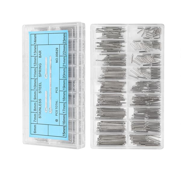360 stk. urstifter i rustfrit stål, urrem, led, split, fjederstang, reparationssæt 6-23 mm