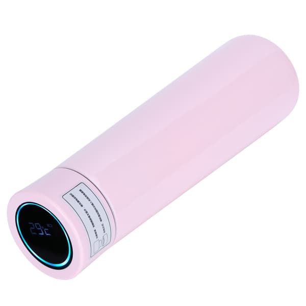 Smart Water Bottle with Touch Screen Temperature Display, Timed Reminder, USB Power Connection, Vacuum Cup, Pink