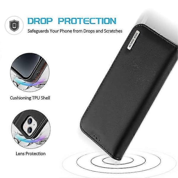 Til iPhone 15 Dux Ducis Hivo Series Læder + Pu + Tpu Flip Cover (sort)