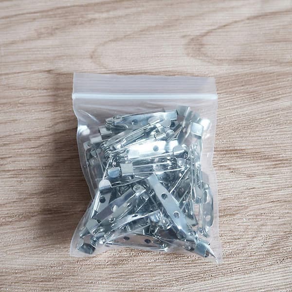 50 stk 2 cm sølv brochenål bagside lås broche bar sikkerhed til håndværk smykker DIY fremstilling