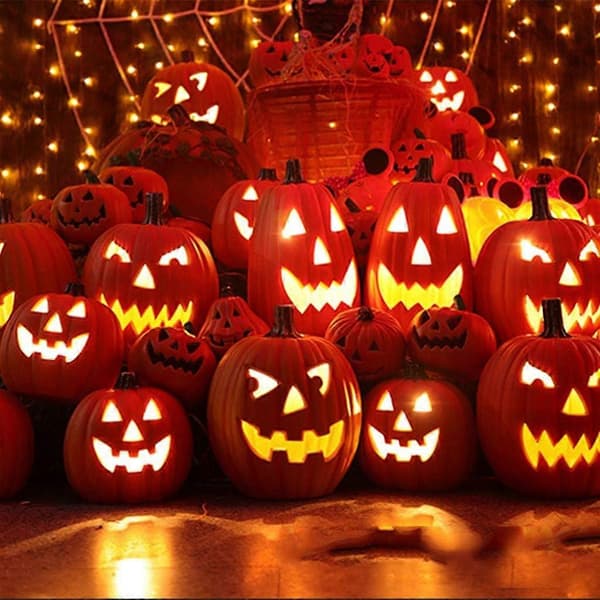 Halloween Græskar Dekorationslys, Søde Halloween Græskar Lanterne Dekorationer Lyser op til Hjemmet (stil2)