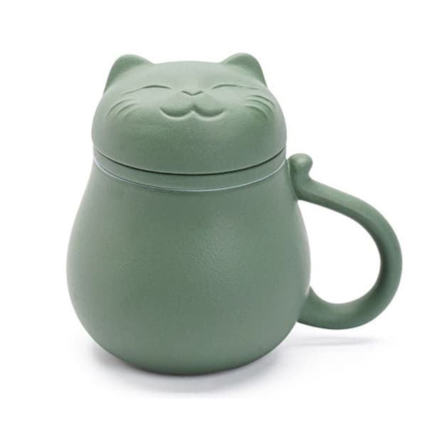 Keramisk tekopp med tesil og lokk (400 ml), tekopp