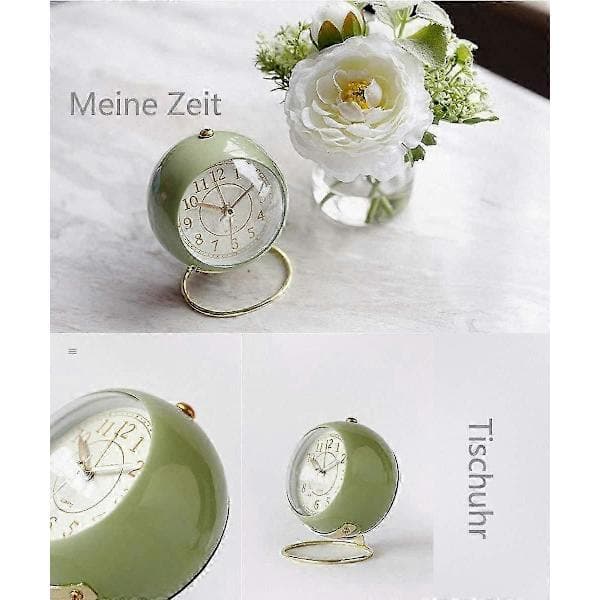 Compact Silent Alarm Clock, Traditional Analog Quartz Table Clock with Loud Alarm and Backlight
