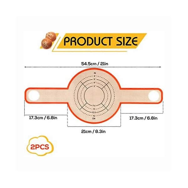 2 Pieces Silicone Baking Mat, Bread Baking Sling with Long Handles Reusable Bread Mat Dutch Oven Liner