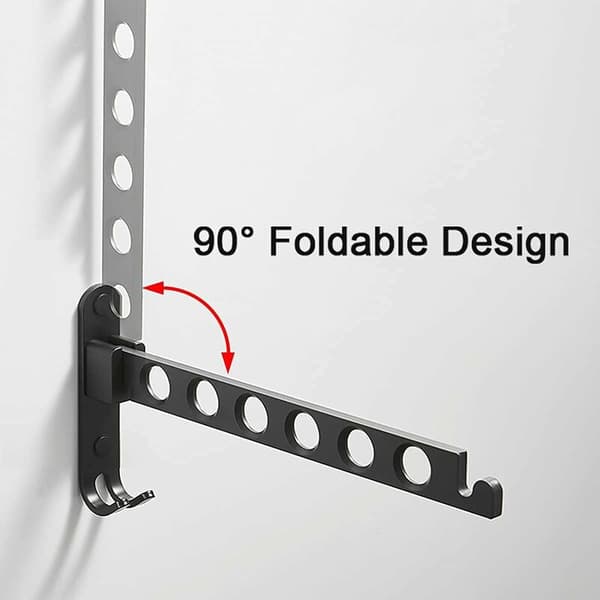 Wall Mounted Clothes Drying Rack, 90° Rotatable Wall Mounted Folding Clothes Rack, for Balcony, Bathroom, Hotel