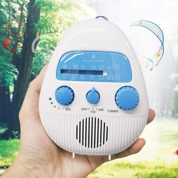 Surenhap Mini Dusjradio Vanntett Baderomsradio Batteridrevet FM/AM