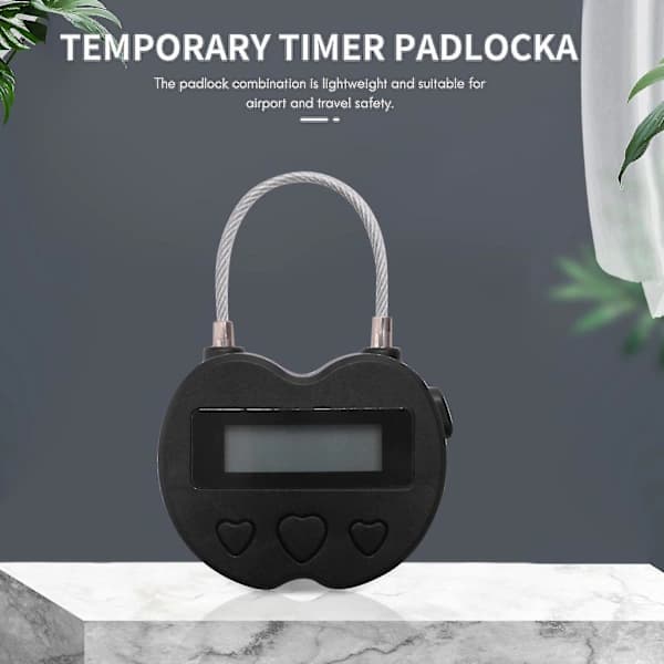 Smart tidslås med LCD-skjerm, USB-oppladbar midlertidig timerhengelås for reiser - YNP
