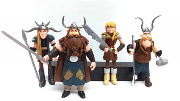 8 stk. vikinge actionfigurer - Hikke, Astrid, Stoick, Gobber, Snotfjæs, Fiskeben, Tuffnut & Ruffnut søde legetøjsfigurer