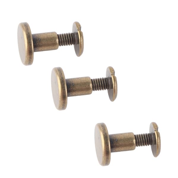 20 stk Flathode Kobber Messing Skruer Muttere Nagler Lærhette Tilbehør (8mm)