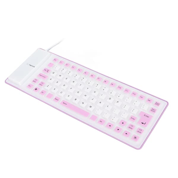 Silicone Keyboard Fully Sealed Design Lightweight Portable Silent Soft Comfortable USB Wired Silicone Keyboard for PC Purple