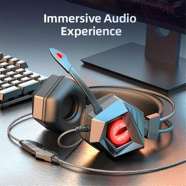 Kablet Gaming Headset med Mikrofon for Switch PC Datamaskin Bærbar PC Hodetelefoner C