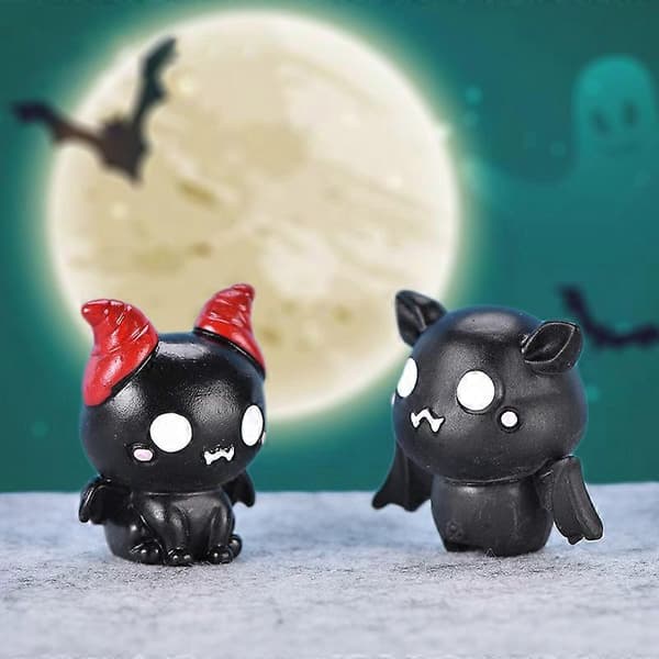Vampyr Halloween Ornament Søde Harpiks Håndværk Halloween Indretning Mini Miniature Sort 1 stk