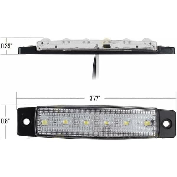 10 stk 3,8\" 6 LED Sidemarkeringslys 12V LED Trailer Positionslys, Bageste Sidemarkeringslys