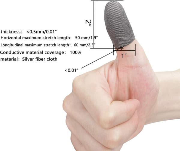 10 par sølvfiber 100%, 0,01 tommer (0,5 mm) ultratynd, Touch Sc