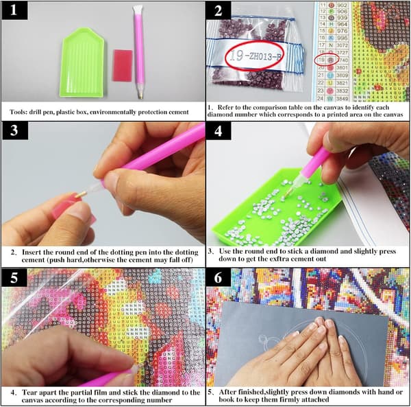 Måne diamantmaleri sæt - voksen 5D DIY diamantpunkt kunst fuld dia