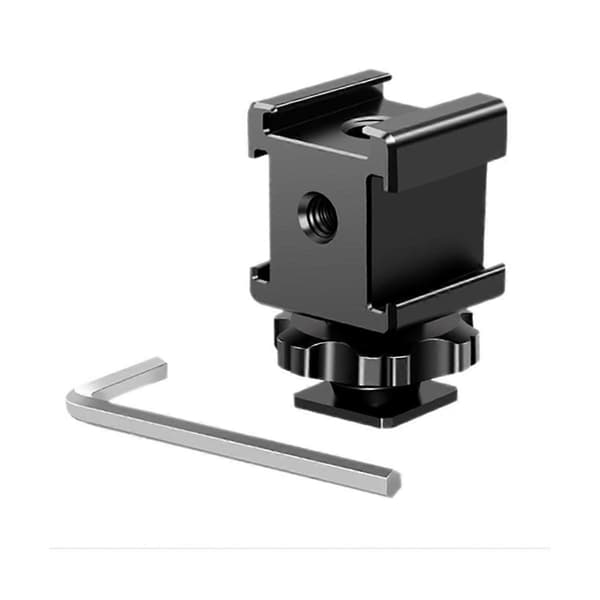 Cold Shoe Extension Mount med Triple Cold Shoe til videokameraer eller DSLR