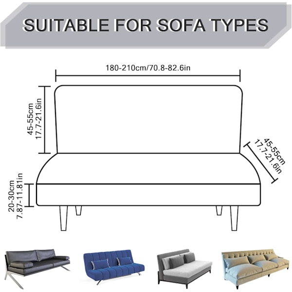 Sofaovertræk uden armlæn 3-personers universal stretch Clic C