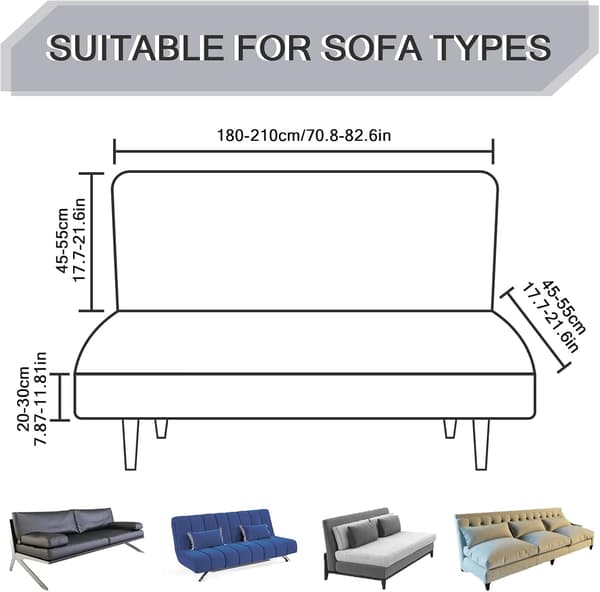 Sofatrekk uten armlener 3-seters Universal Stretch Clic Cl DXGHC