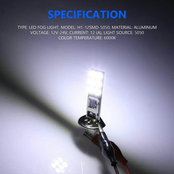 4-pakning H1 6000k Supervita 80w LED-frontlykter Kit Tåkelys Kjørelys