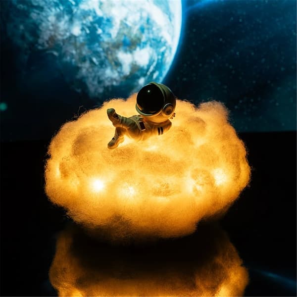 Dropship LED Värikäs Pilvi Astronauttilamppu Sateenkaariefektillä A