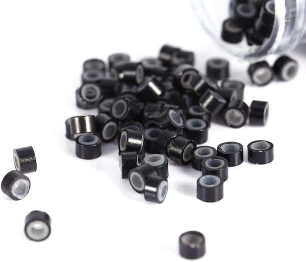 Hårforlengelsesringer, 4MM Silikonforede Hårforlengelseslenker
