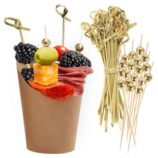 50 st 414 ml Kraft Charcuterie-muggar med 200 pinnar (2 typer)