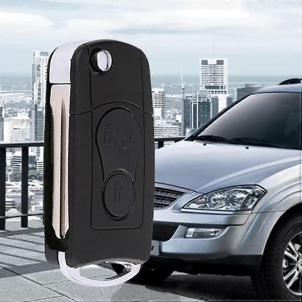 For Actyon Kyron Rexton Folding Remote Key Shell Case 2 Buttons Car Accessories, black