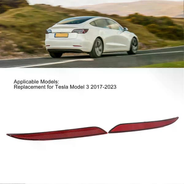1 par bakre støtfangerreflektor 107740600F rød reflektorlinse for bakre støtfanger, erstatning for Tesla Model 3 til
