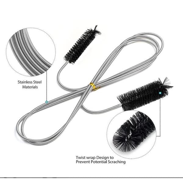 Flexible cleaning brush for supply pipes - Pipe cleaning tool - Black (2M)