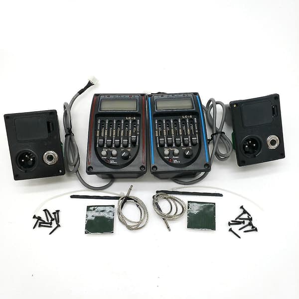 Lc-5 5-bånds Akustisk Guitar Pickup Pickup Folk Klassisk Eq Pickup Equalizer System Tilbehør (rød kant)
