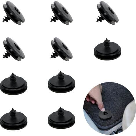 Set med 10 universella bilmattklämmor, stödklipp, mattstödklipp, halkfria stöd